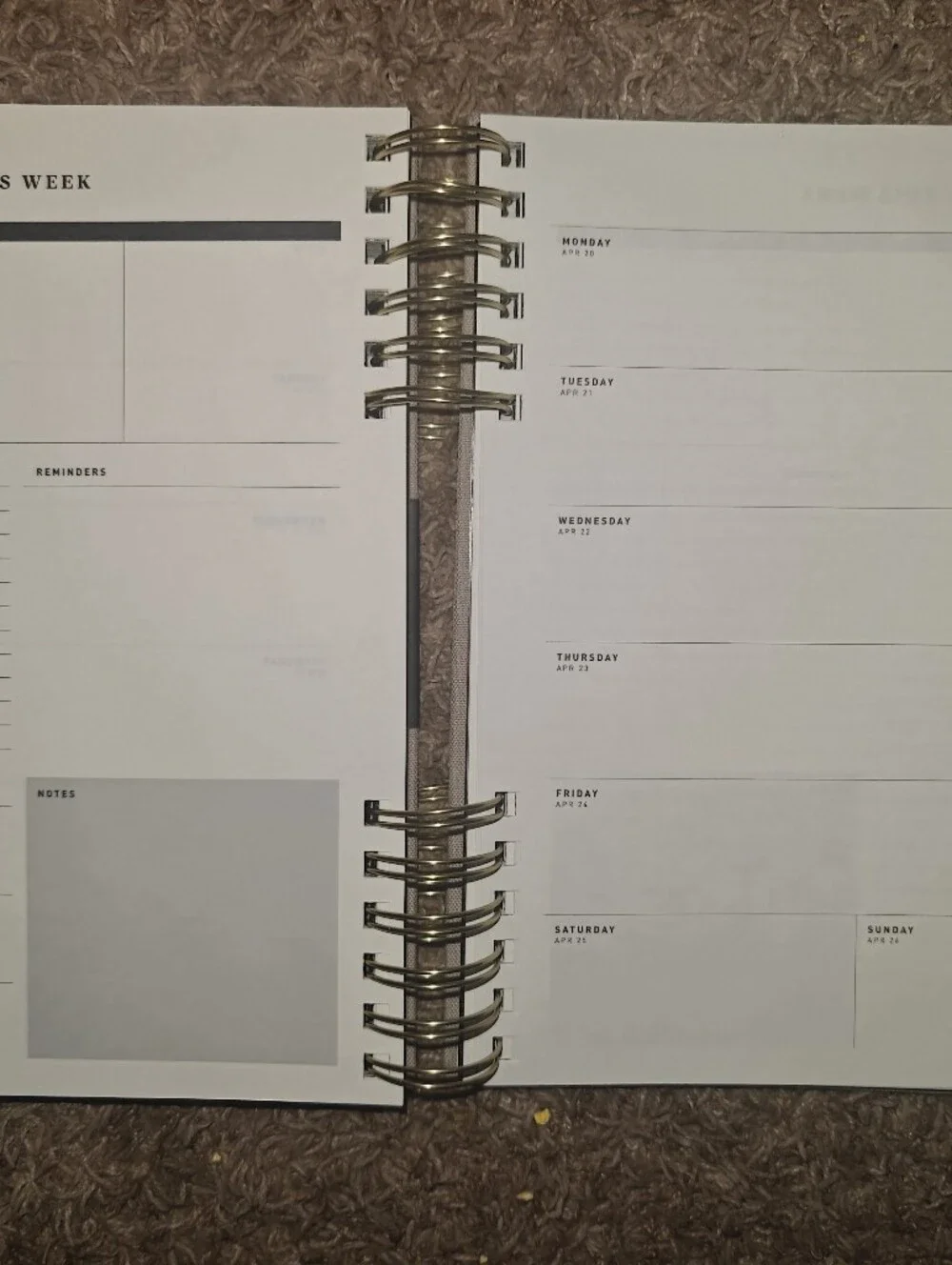 2025-2026 Gray Split Wire Weekly & Monthly Planner